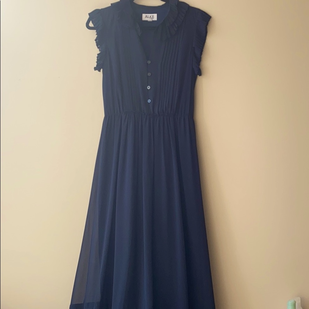 ALICE by Temperley Navy Maxi Dress
